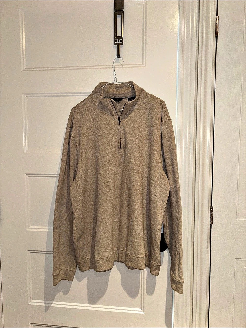 Black Brown 1826 Cotton Blend Quarter-Zip Pullover Sweater XL